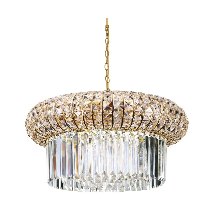 Ideal Lux - Kristalni lestenec na verigi NABUCCO 12xE14/40W/230V pr. 60 cm zlata