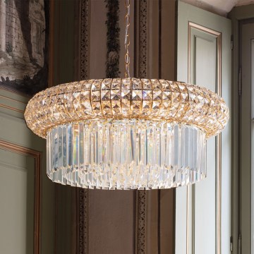 Ideal Lux - Kristalni lestenec na verigi NABUCCO 16xE14/40W/230V pr. 70 cm zlata