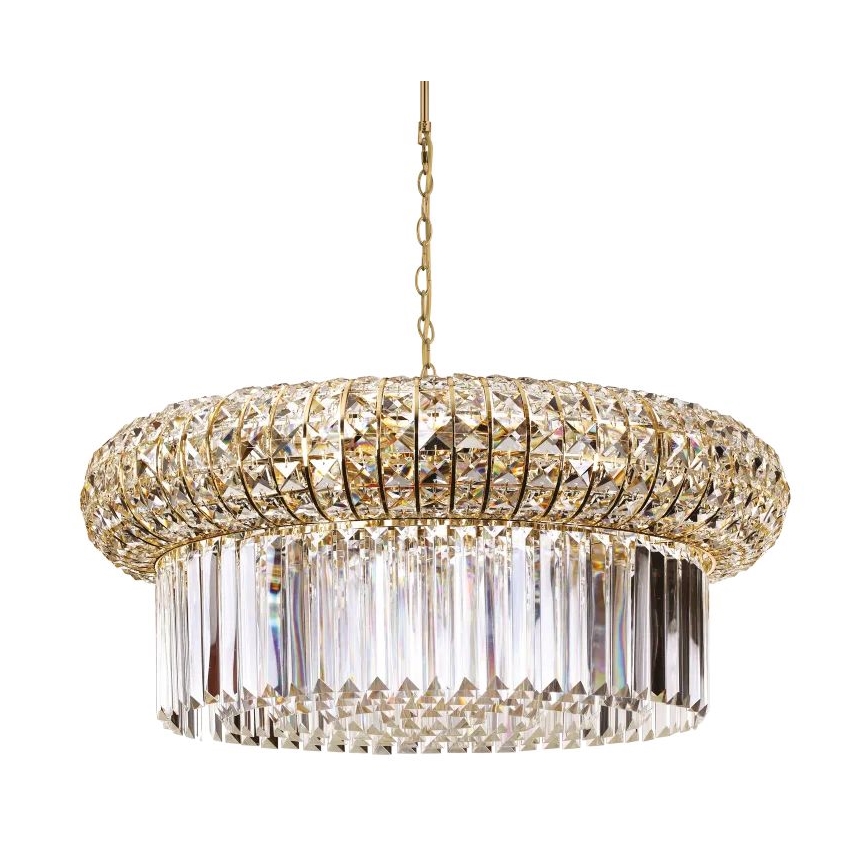Ideal Lux - Kristalni lestenec na verigi NABUCCO 16xE14/40W/230V pr. 70 cm zlata