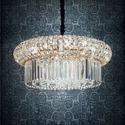 Ideal Lux - Kristalni lestenec na verigi NABUCCO 16xE14/40W/230V pr. 70 cm zlata