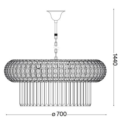 Ideal Lux - Kristalni lestenec na verigi NABUCCO 16xE14/40W/230V pr. 70 cm zlata