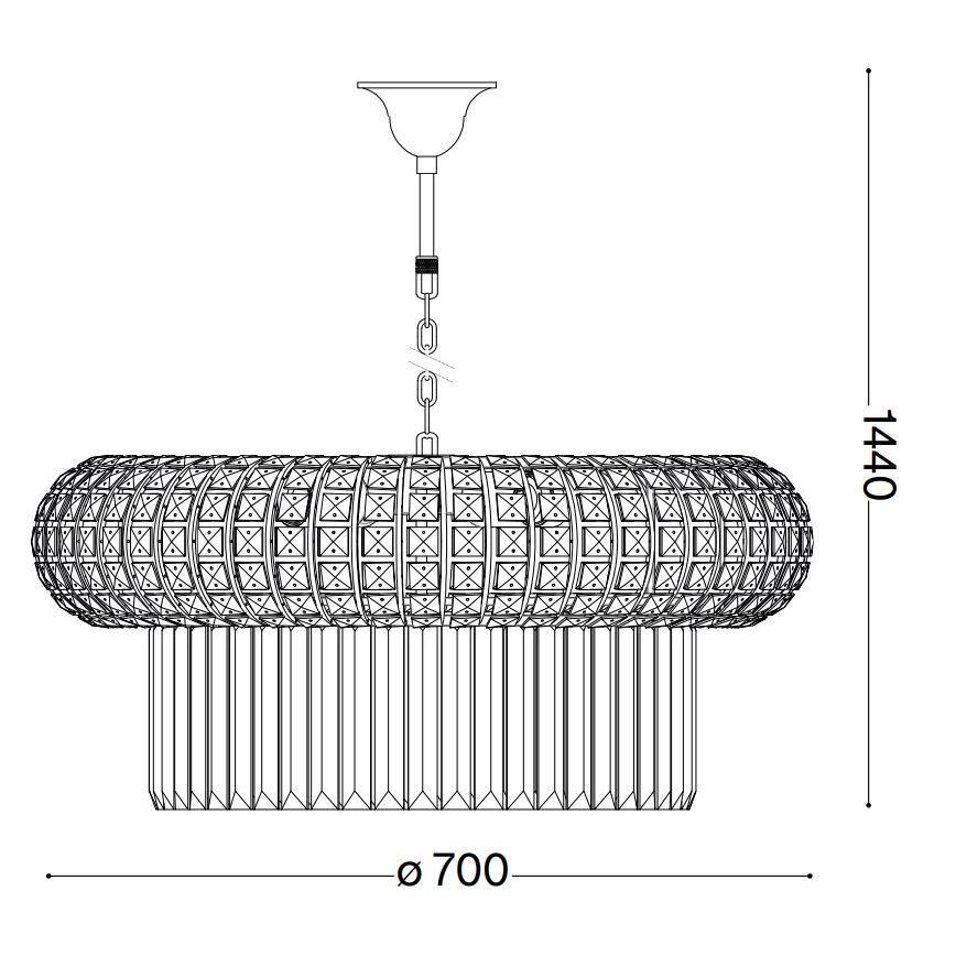 Ideal Lux - Kristalni lestenec na verigi NABUCCO 16xE14/40W/230V pr. 70 cm zlata