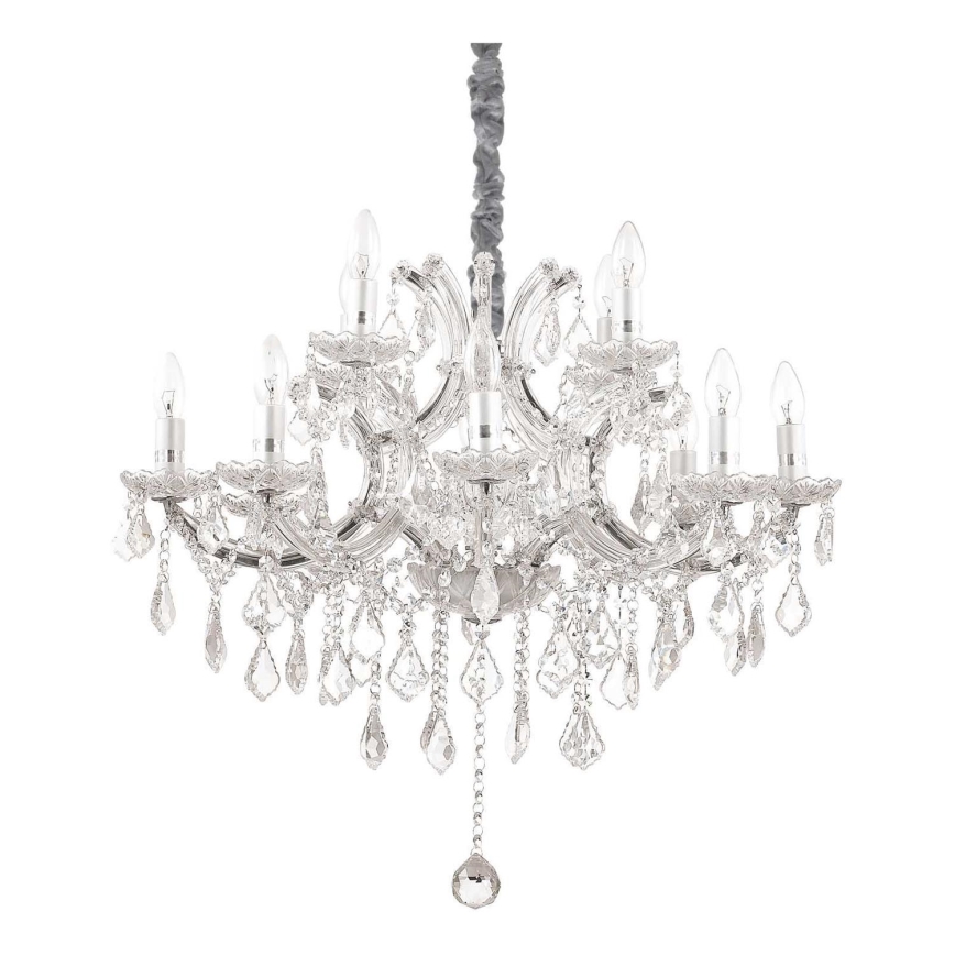 Ideal Lux - Kristalni lestenec na verigi NAPOLEON 12xE14/40W/230V pr. 74 cm sijajni krom