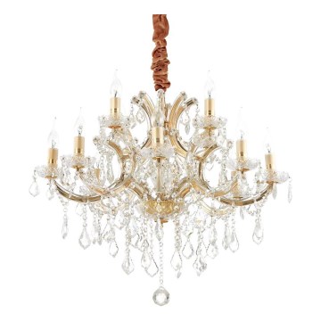 Ideal Lux - Kristalni lestenec na verigi NAPOLEON 12xE14/40W/230V pr. 74 cm zlata