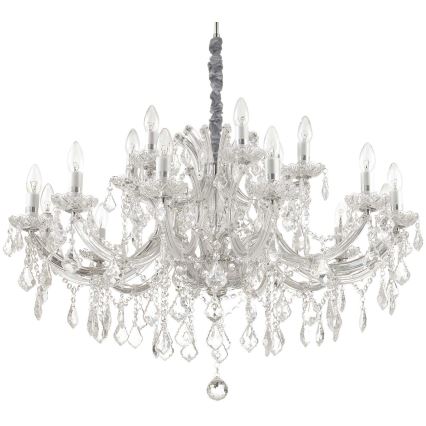 Ideal Lux - Kristalni lestenec na verigi NAPOLEON 18xE14/40W/230V pr. 96 cm sijajni krom