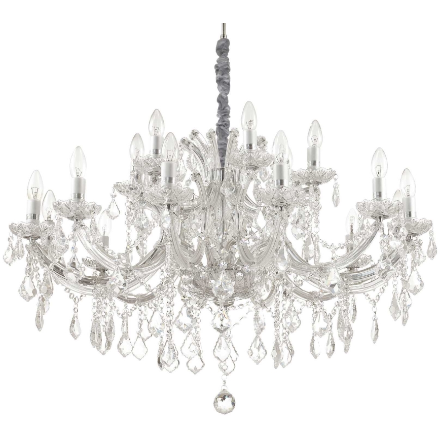 Ideal Lux - Kristalni lestenec na verigi NAPOLEON 18xE14/40W/230V pr. 96 cm sijajni krom