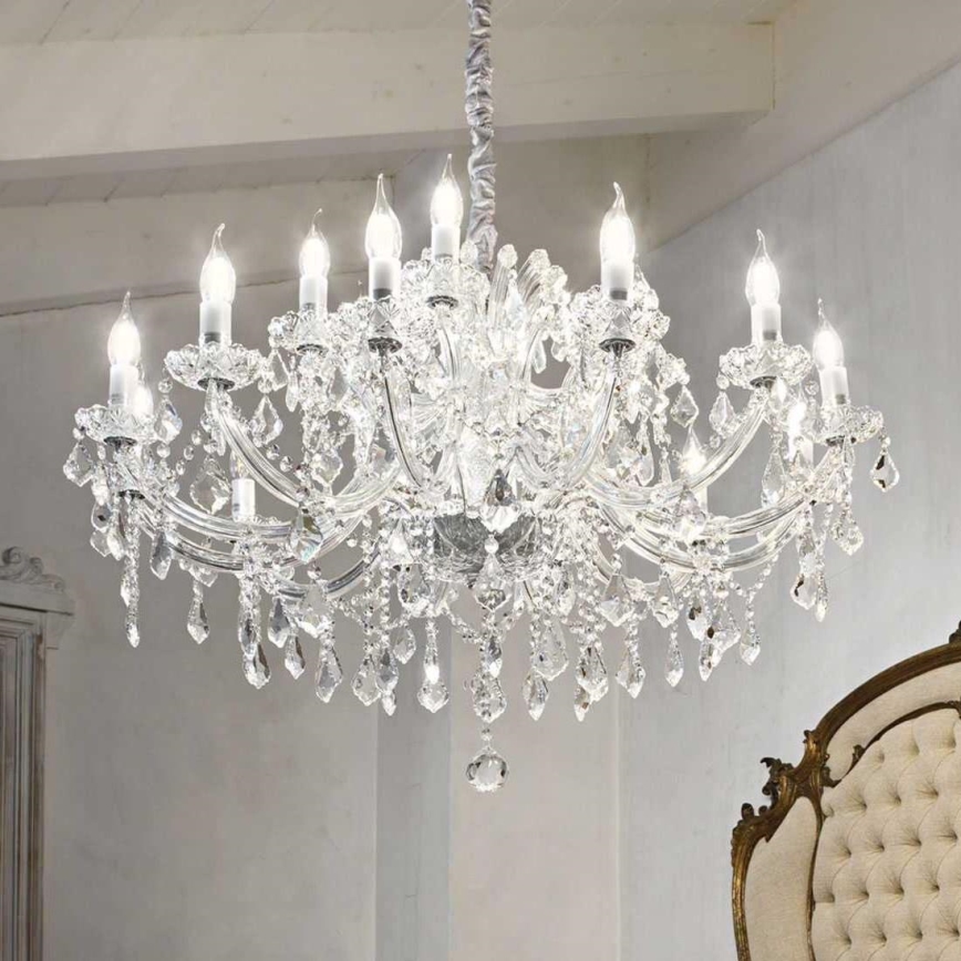 Ideal Lux - Kristalni lestenec na verigi NAPOLEON 18xE14/40W/230V pr. 96 cm sijajni krom