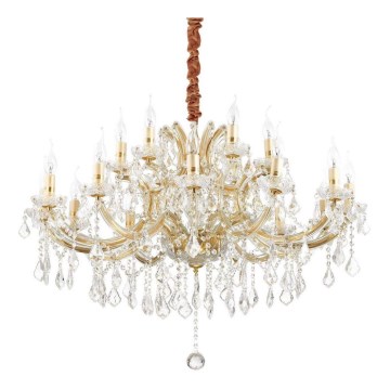 Ideal Lux - Kristalni lestenec na verigi NAPOLEON 18xE14/40W/230V pr. 96 cm zlata