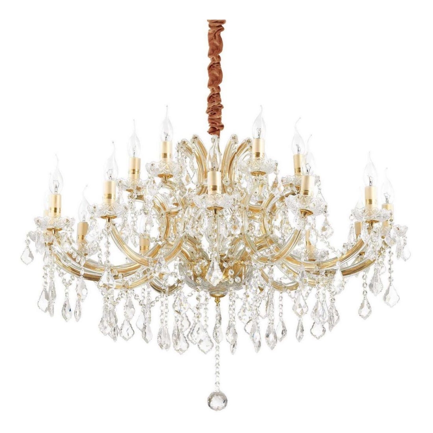 Ideal Lux - Kristalni lestenec na verigi NAPOLEON 18xE14/40W/230V pr. 96 cm zlata
