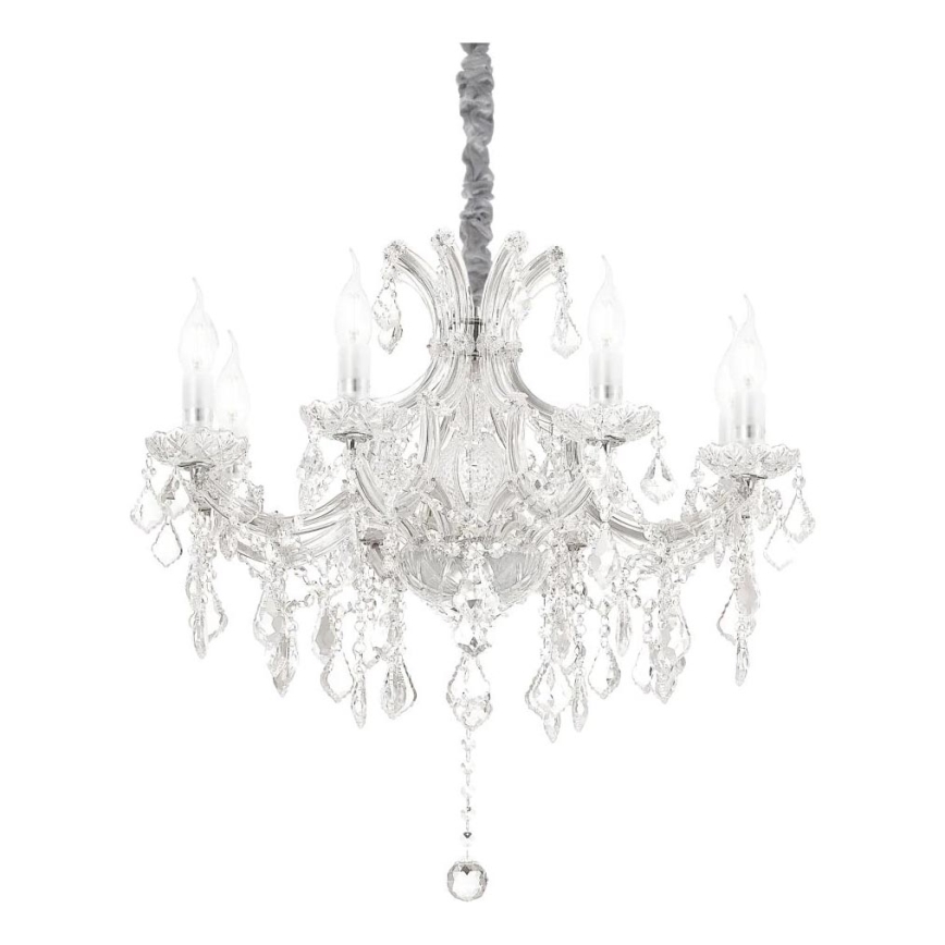 Ideal Lux - Kristalni lestenec na verigi NAPOLEON 8xE14/40W/230V pr. 67 cm krom