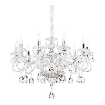 Ideal Lux - Kristalni lestenec na verigi NEGRESCO 10xE14/28W/230V pr. 85 cm prozorna