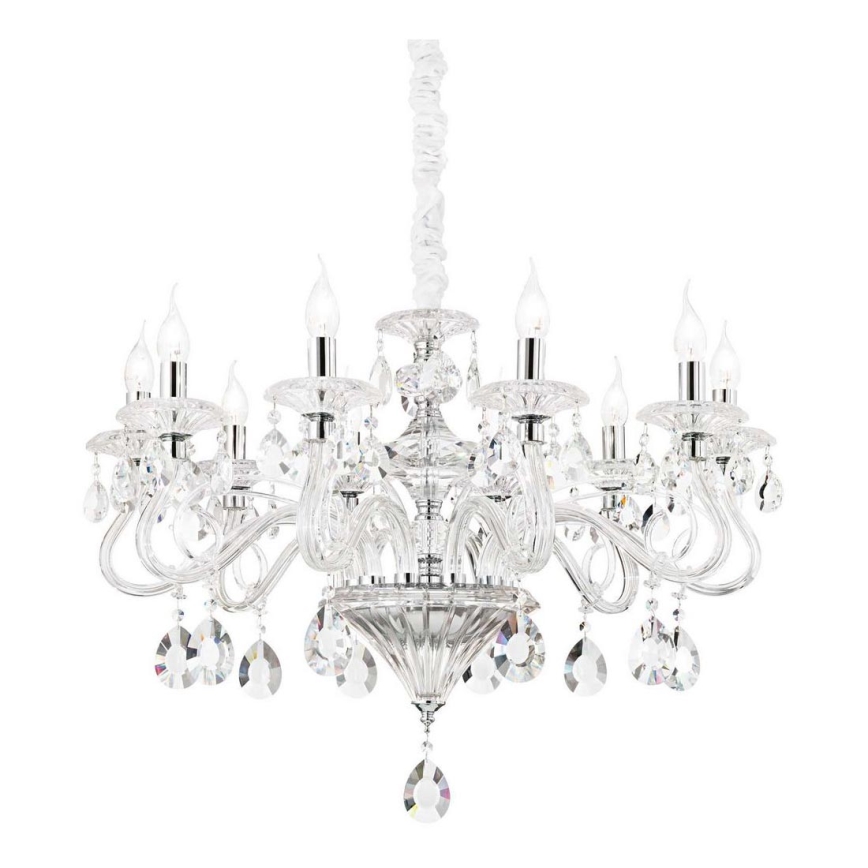 Ideal Lux - Kristalni lestenec na verigi NEGRESCO 10xE14/28W/230V pr. 85 cm prozorna