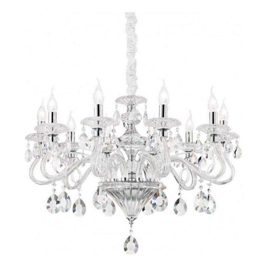Ideal Lux - Kristalni lestenec na verigi NEGRESCO 8xE14/28W/230V pr. 73,5 cm prozorna