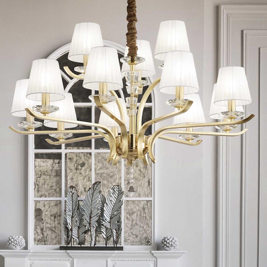 Ideal Lux - Kristalni lestenec na verigi PEGASO 12xE14/28W/230V pr. 102 cm zlata