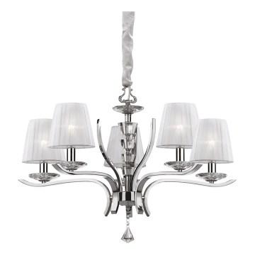 Ideal Lux - Kristalni lestenec na verigi PEGASO 5xE14/28W/230V pr. 72 cm sijajni krom