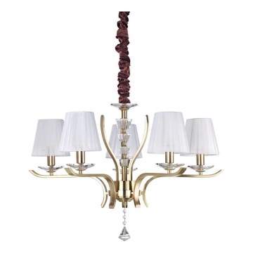 Ideal Lux - Kristalni lestenec na verigi PEGASO 5xE14/28W/230V pr. 72 cm zlata