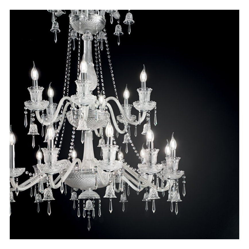 Ideal Lux - Kristalni lestenec na verigi REDENTORE 18xE14/40W/230V pr. 102 cm prozorna