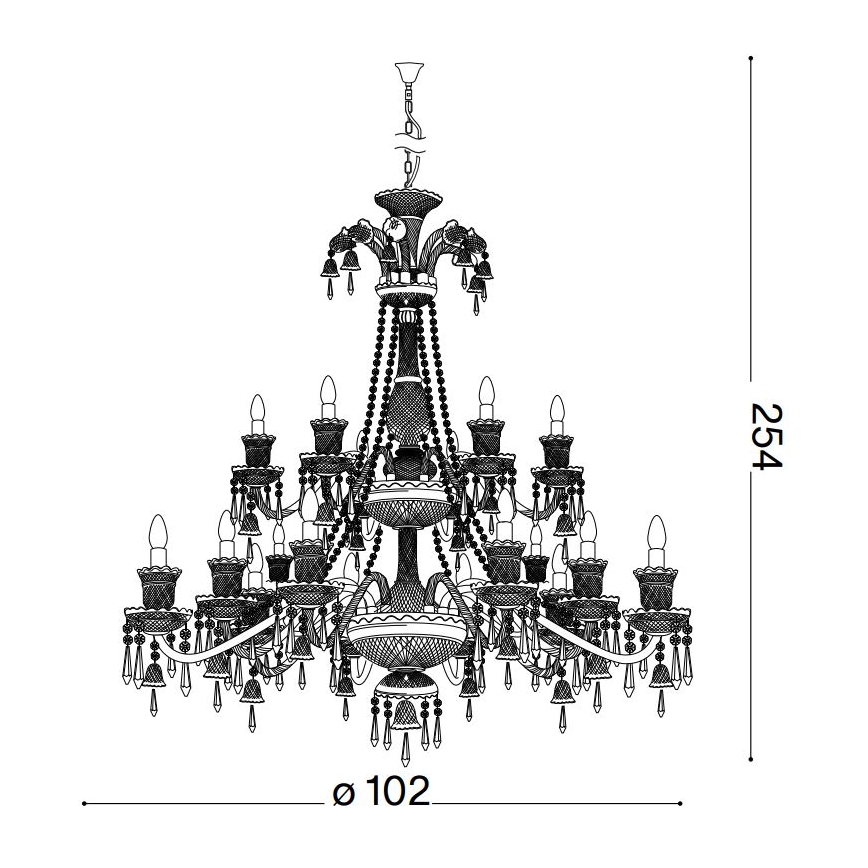 Ideal Lux - Kristalni lestenec na verigi REDENTORE 18xE14/40W/230V pr. 102 cm prozorna