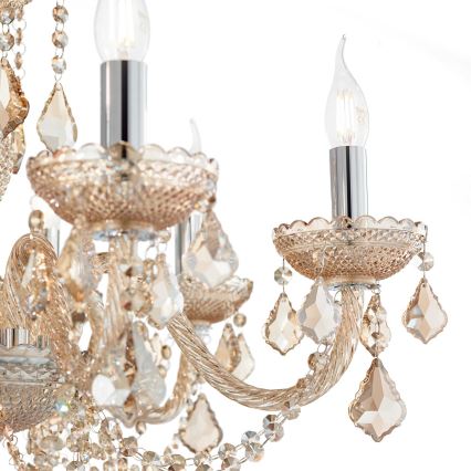 Ideal Lux - Kristalni lestenec na verigi ROSE 8xE14/40W/230V pr. 78 cm bež