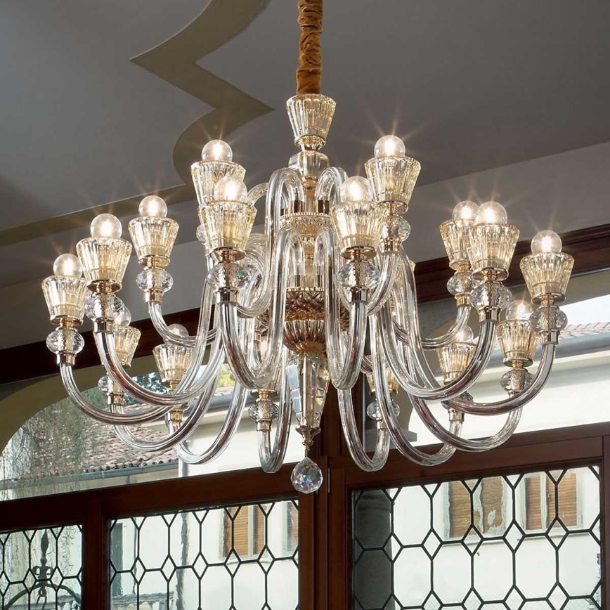 Ideal Lux - Kristalni lestenec na verigi STRAUSS 18xE14/40W/230V pr. 85 cm medenina