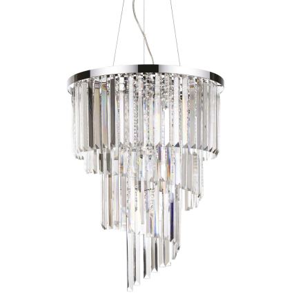 Ideal Lux - Kristalni lestenec na vrvici CARLTON 12xE14/40W/230V pr. 50 cm sijajni krom