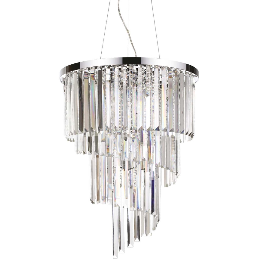 Ideal Lux - Kristalni lestenec na vrvici CARLTON 12xE14/40W/230V pr. 50 cm sijajni krom