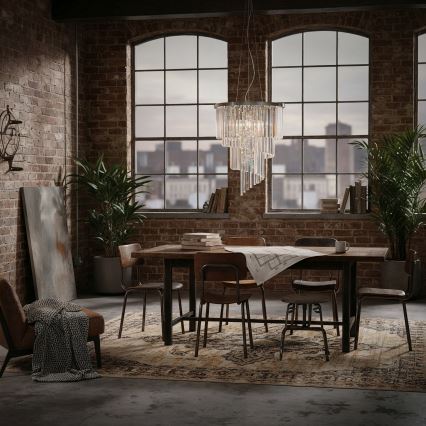 Ideal Lux - Kristalni lestenec na vrvici CARLTON 12xE14/40W/230V pr. 50 cm sijajni krom