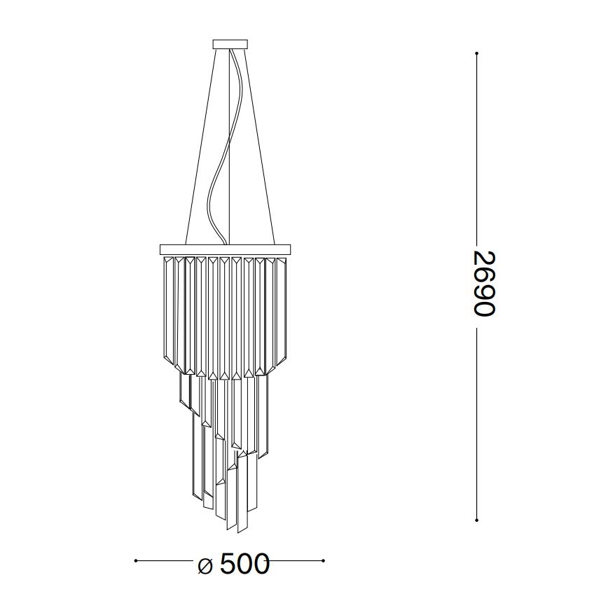 Ideal Lux - Kristalni lestenec na vrvici CARLTON 12xE14/40W/230V pr. 50 cm zlata