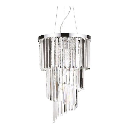 Ideal Lux - Kristalni lestenec na vrvici CARLTON 8xE14/40W/230V pr. 40 cm sijajni krom