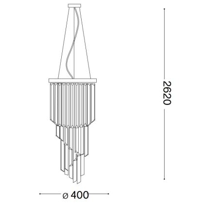 Ideal Lux - Kristalni lestenec na vrvici CARLTON 8xE14/40W/230V pr. 40 cm sijajni krom