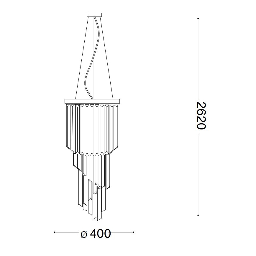 Ideal Lux - Kristalni lestenec na vrvici CARLTON 8xE14/40W/230V pr. 40 cm sijajni krom