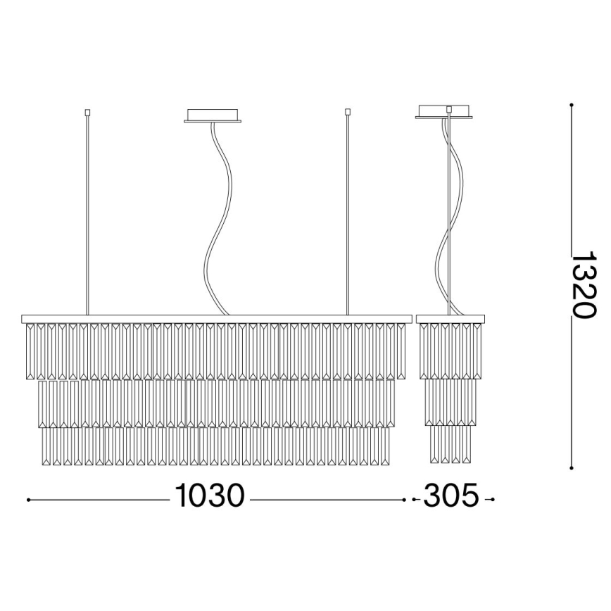 Ideal Lux - Kristalni lestenec na vrvici MARTINEZ 8xE14/40W/230V sijajni krom