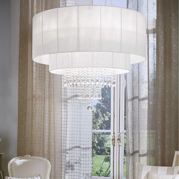 Ideal Lux - Kristalni lestenec na vrvici OPERA 10xE27/60W/230V pr. 90 cm bela