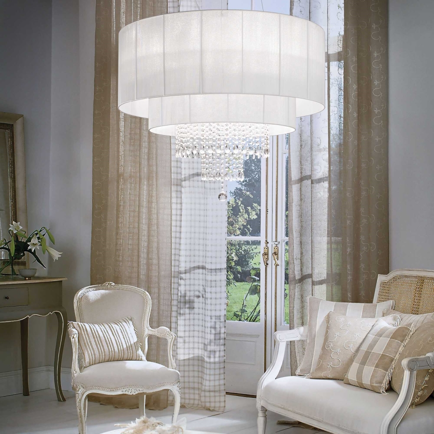 Ideal Lux - Kristalni lestenec na vrvici OPERA 10xE27/60W/230V pr. 90 cm bela