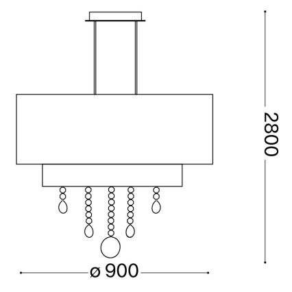 Ideal Lux - Kristalni lestenec na vrvici OPERA 10xE27/60W/230V pr. 90 cm bela