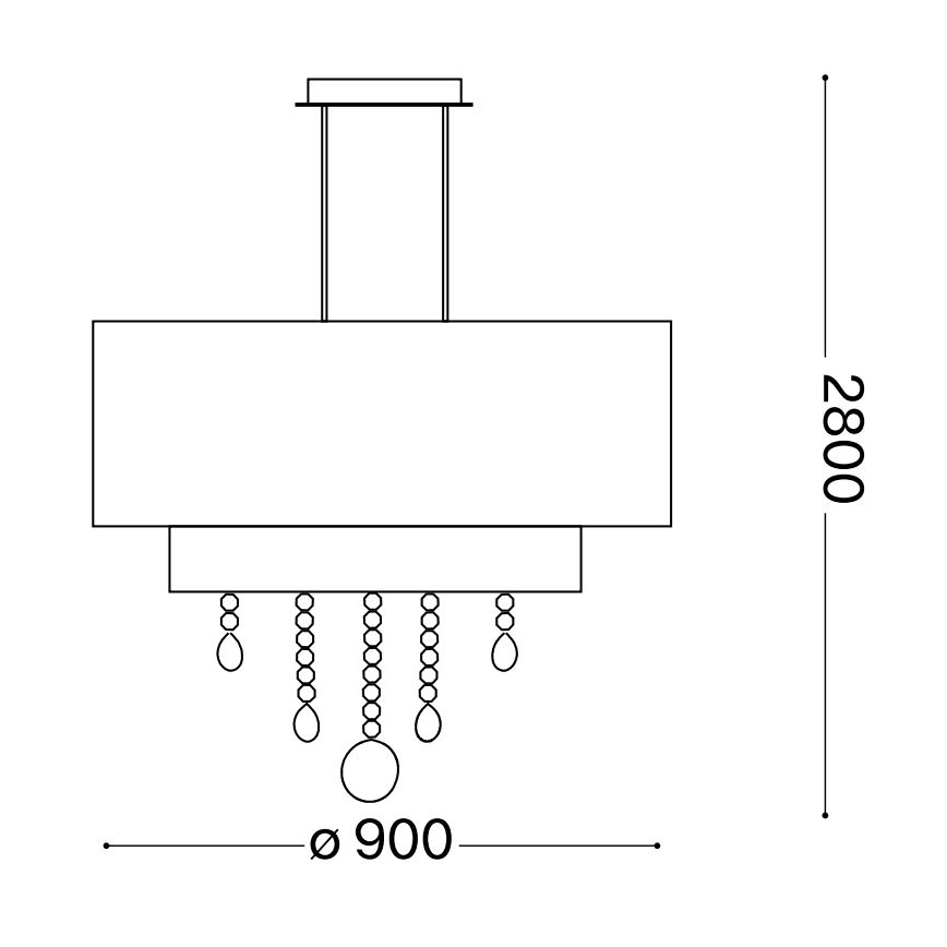 Ideal Lux - Kristalni lestenec na vrvici OPERA 10xE27/60W/230V pr. 90 cm bela