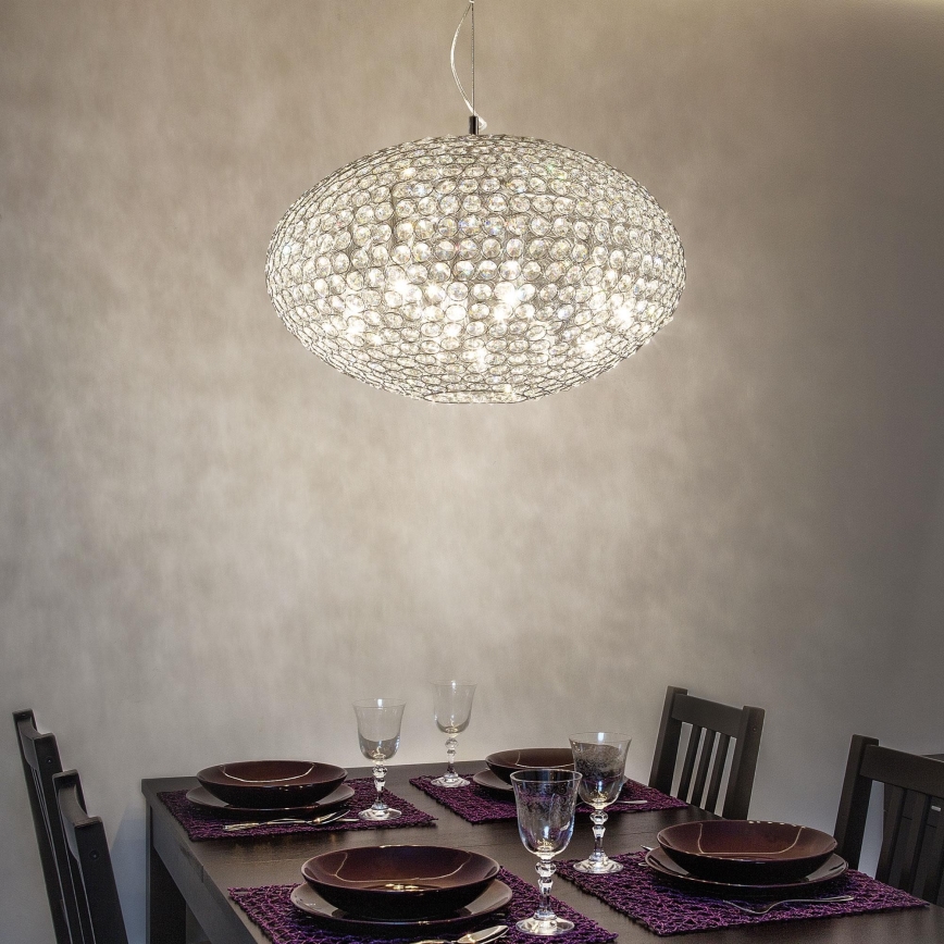 Ideal Lux - Kristalni lestenec na vrvici ORION 12xE14/40W/230V pr. 60 cm srebrna