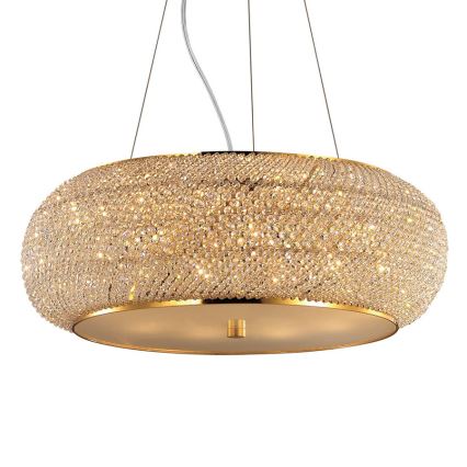 Ideal Lux - Kristalni lestenec na vrvici PASHA 10xE14/40W/230V pr. 55 cm zlata