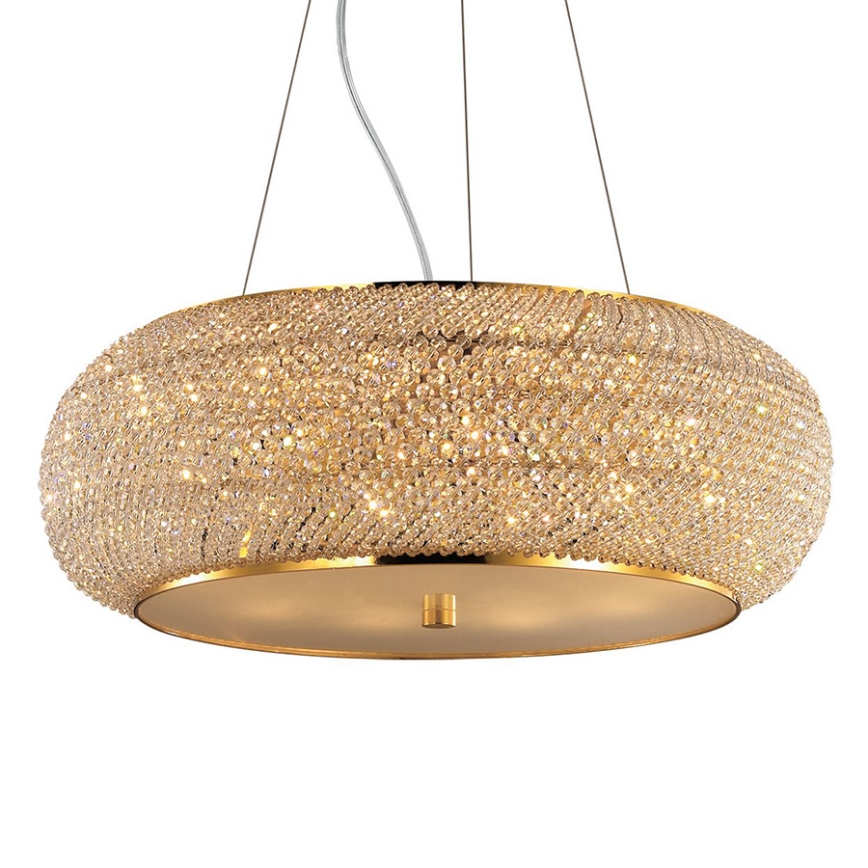 Ideal Lux - Kristalni lestenec na vrvici PASHA 10xE14/40W/230V pr. 55 cm zlata