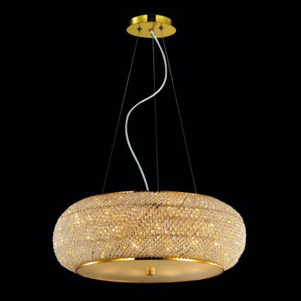 Ideal Lux - Kristalni lestenec na vrvici PASHA 10xE14/40W/230V pr. 55 cm zlata