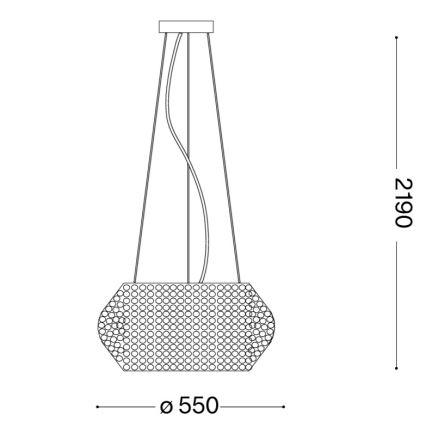 Ideal Lux - Kristalni lestenec na vrvici PASHA 10xE14/40W/230V pr. 55 cm zlata