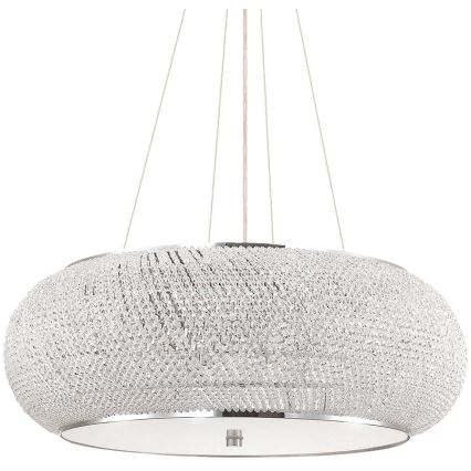 Ideal Lux - Kristalni lestenec na vrvici PASHA 14xE14/40W/230V pr. 65 cm sijajni krom