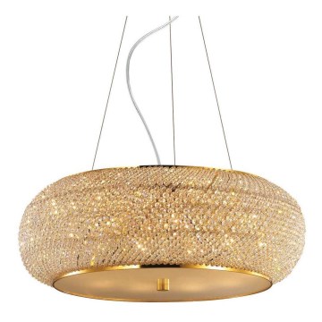 Ideal Lux - Kristalni lestenec na vrvici PASHA 14xE14/40W/230V pr. 65 cm zlata