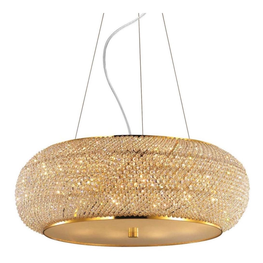 Ideal Lux - Kristalni lestenec na vrvici PASHA 14xE14/40W/230V pr. 65 cm zlata