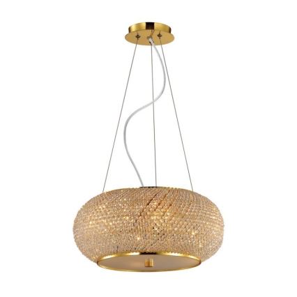 Ideal Lux - Kristalni lestenec na vrvici PASHA 14xE14/40W/230V pr. 65 cm zlata