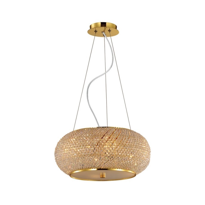 Ideal Lux - Kristalni lestenec na vrvici PASHA 14xE14/40W/230V pr. 65 cm zlata