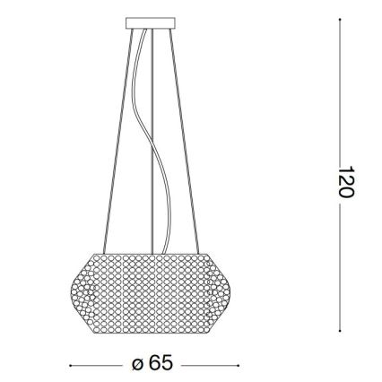 Ideal Lux - Kristalni lestenec na vrvici PASHA 14xE14/40W/230V pr. 65 cm zlata