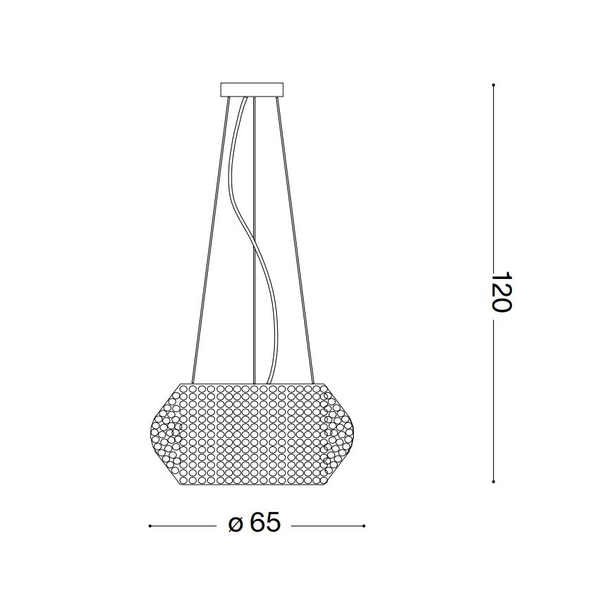 Ideal Lux - Kristalni lestenec na vrvici PASHA 14xE14/40W/230V pr. 65 cm zlata