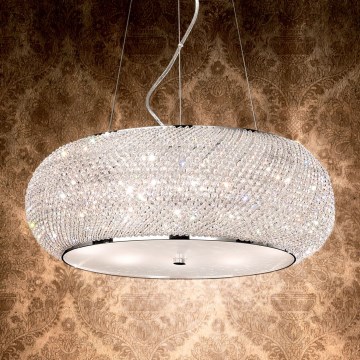 Ideal Lux - Kristalni lestenec na vrvici PASHA 6xE14/40W/230V pr. 40 cm sijajni krom
