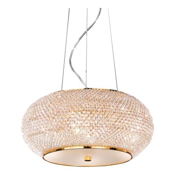 Ideal Lux - Kristalni lestenec na vrvici PASHA 6xE14/40W/230V pr. 40 cm zlata